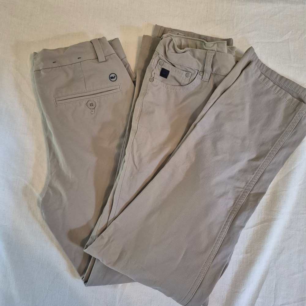Vineyard Vines Bundle x2 Boys 16 On-The-Go Khaki Pants Performance Chino Preppy